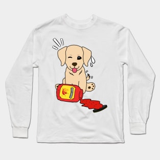 Funny Golden Retriever Spilled Hot Sauce Long Sleeve T-Shirt